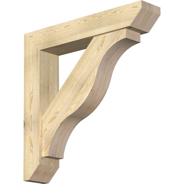Ekena Millwork Funston Slat Rough Sawn Bracket w/ Offset Brace, Douglas Fir, 8"W x 42"D x 42"H BKT0806X42X42FST06RDF - main